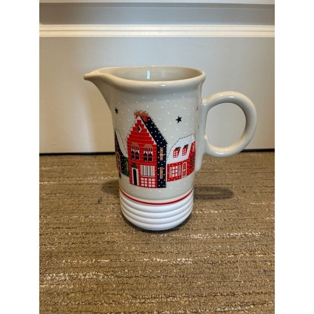 Vintage 1982 Epoch Holiday Joy Pitcher Cream Christmas Noritake 32ounces